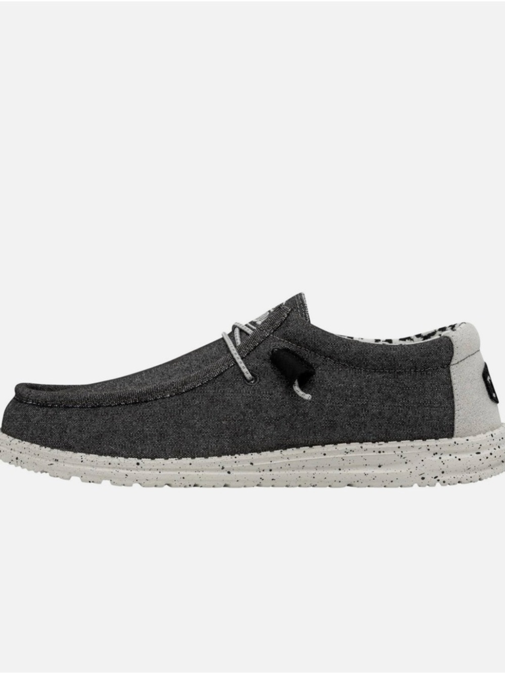 NWT HEY DUDE WALLY STRETCH IN OPAL & BLACK- SIZE 12 MEDIUM